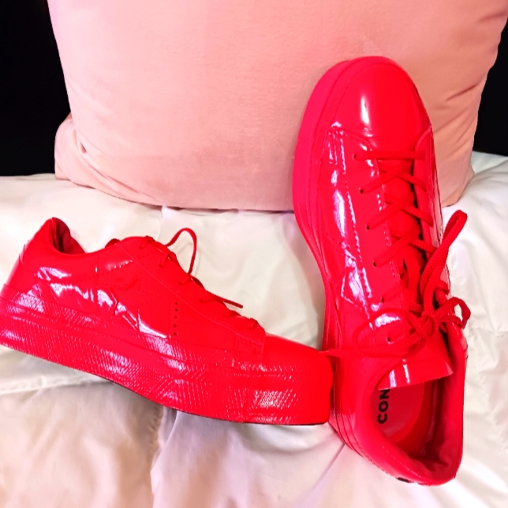 Converse Red Patent Leather Sneakers